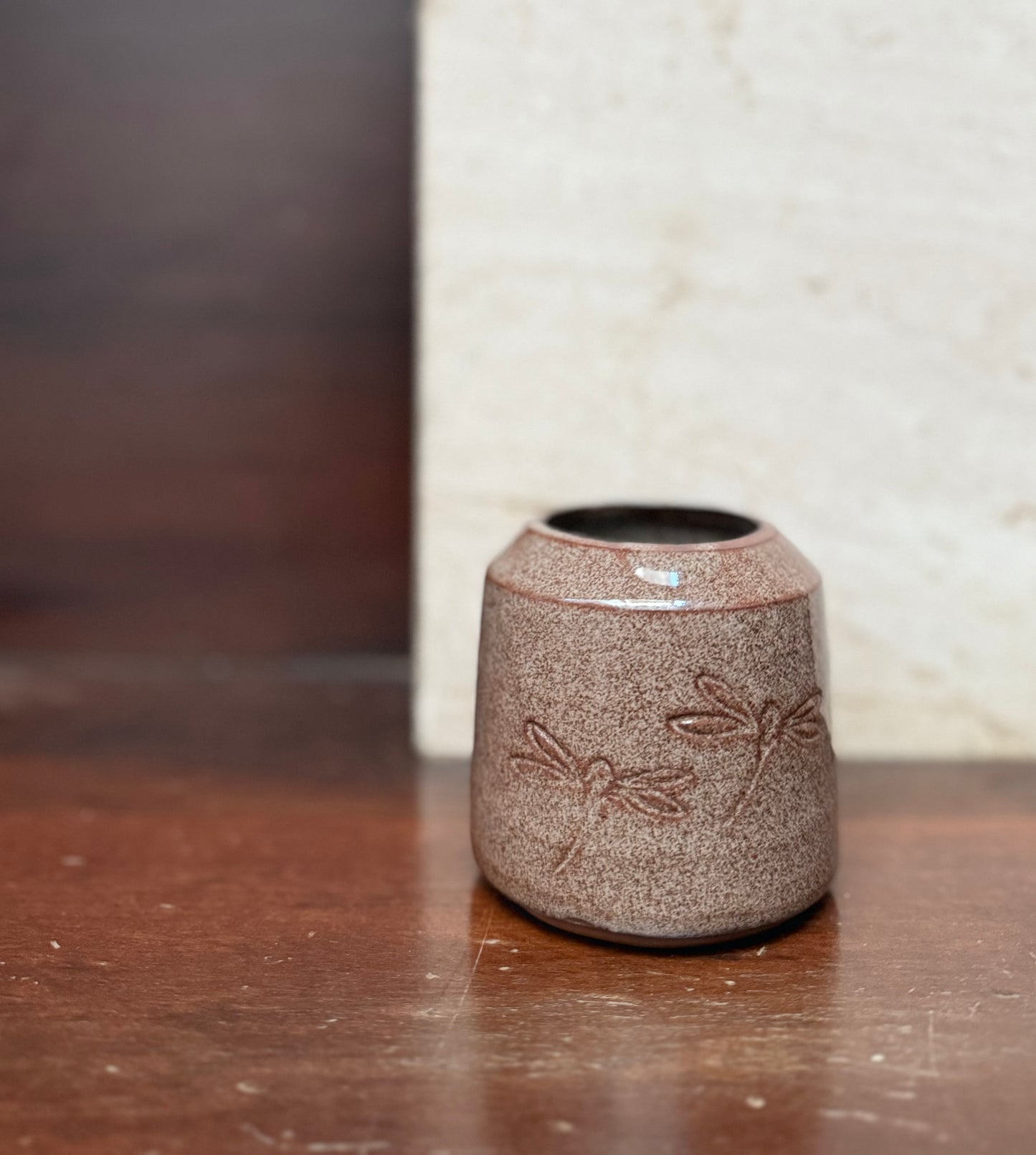 Drangangfly oval vase