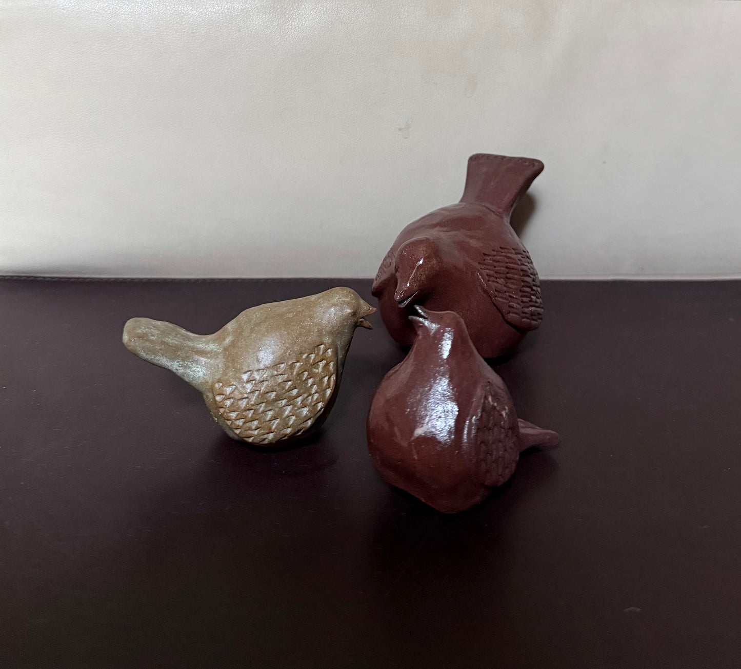 Set of 3 Sparrows – A Quiet Conversation