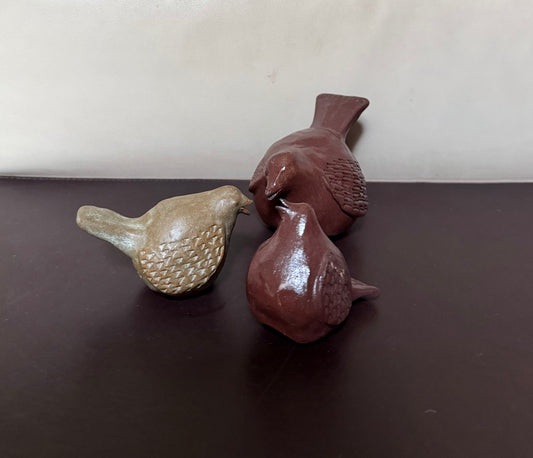 Set of 3 Sparrows – A Quiet Conversation